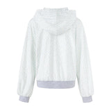 Vintage Floral Napoleon Button Loose Fit Hooded Zip-Up Hoodie