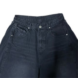 Rough Muse Tassel Ball Stud Wide Long Denim Pants