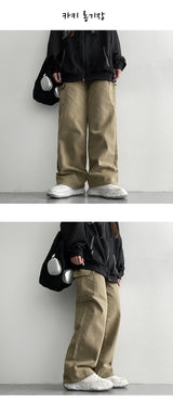 [3-tier length] [S–2XL] ドゥワタンタンコットンワイドカーゴパンツ (5 colors)