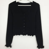 Frill Hem V-Neck Cardigan (3color)