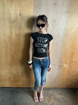 silver lettering tee