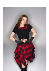 2025 Spring/Summer New Punk Style Plaid Patchwork Dress