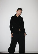 Side button shirts [Black]