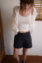 Open sheer blouse_ivory