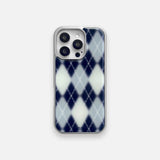 ARGYLE BLUR CASE_NAVY (silver epoxy)