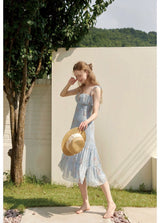 Daphne flower dress Sky Blue