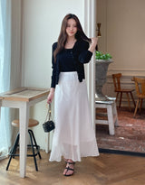 アインドットシフォンバンディングウエストロングスカート