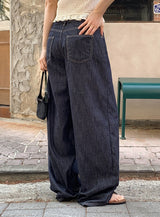 Non-Fade Stitch Wide Denim Pants (2color)