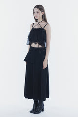 レイヤープリーツスカート black