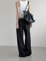 Sagging Non-Faded Raw Denim Pants