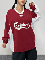 UNISEX ブロックコアVネックジャージスウェットシャツ – 2 COLOR