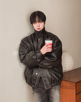Fodeli Leather Over Padding Jacket