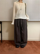 Belted cotton pants