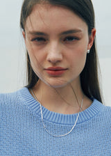 [925 silver] Un.silver.161 / flat soir necklace (long ver.)