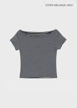 [B-BASIC] スタンダードスリムオフショルダー半袖Tシャツ (2 SIZE)