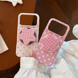 Pink Polka Dot Star Magnetic Stand Case
