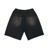 Oil bermuda denim pants