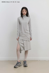 モックネックTシャツ/ミントグレー