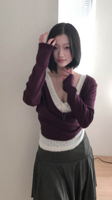 パイパンチングラップレイヤーニット