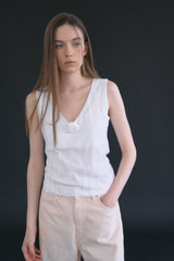 T/T Corsage sleeveless top (white)