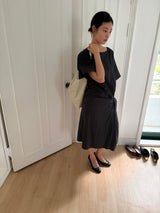 waist tie midi dress
