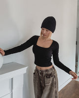 [U-BASIC] テナスクエアベーシック長袖Tシャツ (with cup)