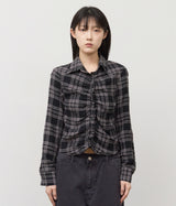 (W)カームチェックシャツ
