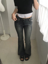 Wash-raw bootcut denim