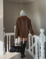 [U-BASIC] Tom Brushed Two Way Crop Hood Zip-Up
