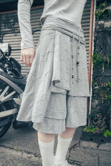 Star flayered midi skirt (Gray)