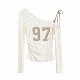 97 Floral One Shoulder T-shirt