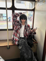 Western Checkered Hooded Shirt