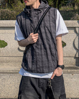 Crinkle Check Hooded Anorak Vest