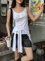 Tian snap layered wrap sleeveless