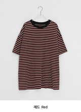 [unisex] Canich Stripe Color Matching Short Sleeve Tee
