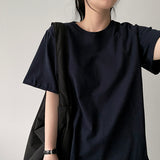 Rose Basic Plain Short-Sleeved T-shirt