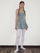 rirri SS Distressed Stone-Wash 100% Cotton Stretch Denim Camisole Dress - Casual Edit