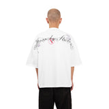 HIERARCHY STUDIOS Unsolved - ホワイトワイドヘビーウェイトオーバーサイズTシャツ