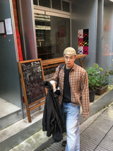 No.1466 カッティングチェッククロップシャツ