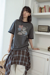 26SS★ Sweet Kitty Pigment Ringer Tee