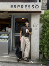 ストライプカラーウェイクロップド半袖Tシャツ
