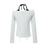 モヴァレイヤードアイレットスリムTシャツ