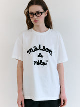 メゾン ド ロラ エンブロイダリー ルーズフィット Tシャツ ホワイト