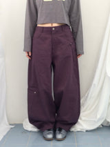 Semi-balloon pocket cotton pants