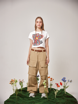 フラワーTシャツ（クロップ