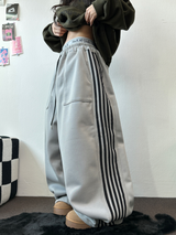 FLEECE❤TRACK BIG POCKET LONG WIDE BALLOON PANTS 🖤🩶💛4COLOR
