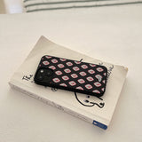 strawberry pattern glossy glass bumper case (black)