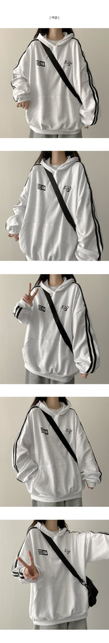 Fector Color Track Line Boxy Fit Hoodie