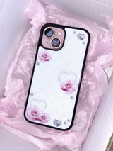 Heart hime rose phone case - black glass - standard(non-magsafe)