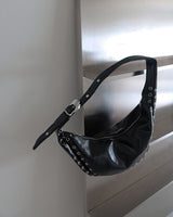 Punching Half Moon Round Shoulder Bag